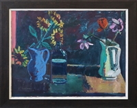 Blue Jug with Sunflowers (2019)